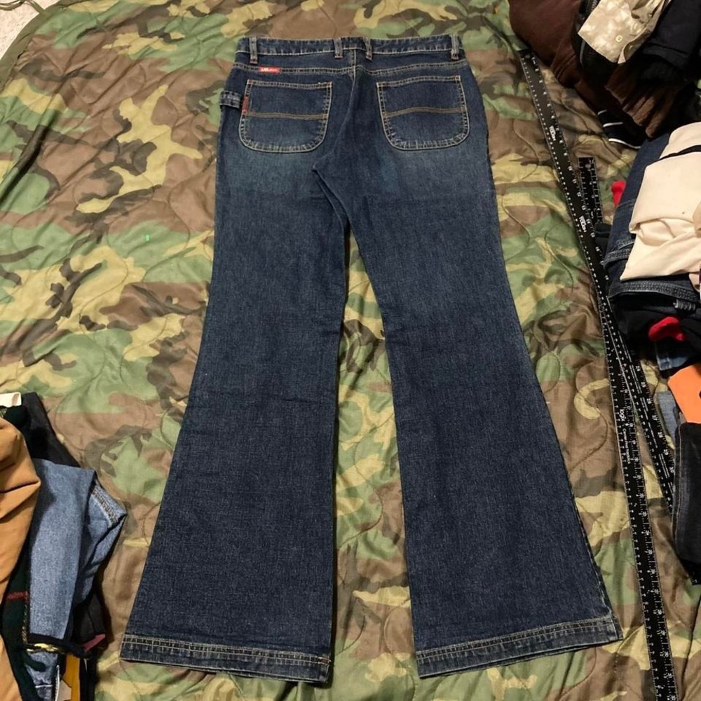 Union Bay carpenter flare jeans stretch vintage y2k contrast stitch women's 7/30 - Picture 7 of 8